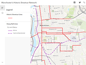 Thumbnail for the Historic Streetcar Network web map app.