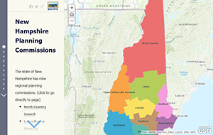 Thumbnail for the New Hampshire Planning Commissions web map app.
